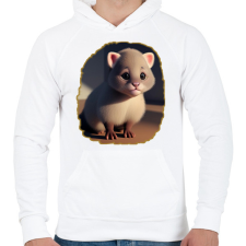 PRINTFASHION Cuki - Férfi kapucnis pulóver - Fehér férfi pulóver, kardigán