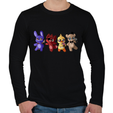 PRINTFASHION Cuki fnaf karakterek - Férfi hosszú ujjú póló - Fekete