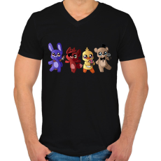 PRINTFASHION Cuki fnaf karakterek - Férfi V-nyakú póló - Fekete