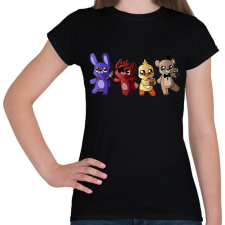 PRINTFASHION Cuki fnaf karakterek - Női póló - Fekete női póló