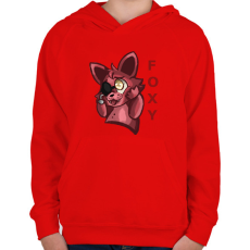 PRINTFASHION Cuki Foxy - Gyerek kapucnis pulóver - Piros