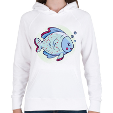 PRINTFASHION Cuki hal - Női kapucnis pulóver - Fehér