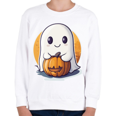 PRINTFASHION Cuki Halloween-i Szellem - Gyerek pulóver - Fehér