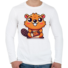 PRINTFASHION Cuki hód - Férfi hosszú ujjú póló - Fehér