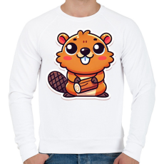 PRINTFASHION Cuki hód - Férfi pulóver - Fehér