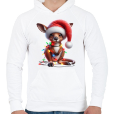PRINTFASHION Cuki karácsonyi kenguru kölyök - Férfi kapucnis pulóver - Fehér