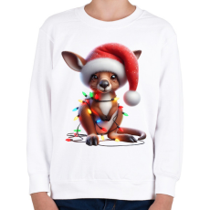 PRINTFASHION Cuki karácsonyi kenguru kölyök - Gyerek pulóver - Fehér