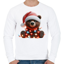 PRINTFASHION Cuki karácsonyi maci - Férfi pulóver - Fehér férfi pulóver, kardigán