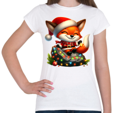 PRINTFASHION Cuki karácsonyi róka - Női póló - Fehér női póló