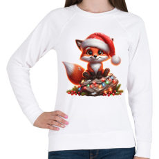 PRINTFASHION Cuki karácsonyi Róka - Női pulóver - Fehér