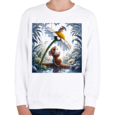 PRINTFASHION Cuki kis egér esőben - Gyerek pulóver - Fehér gyerek pulóver, kardigán