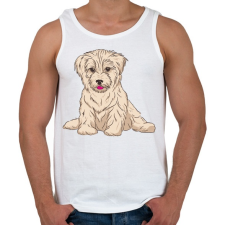 PRINTFASHION Cuki kutya - Férfi atléta - Fehér atléta, trikó