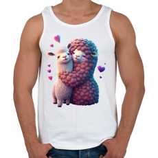 PRINTFASHION Cuki lámás 3D minta - szeretet / szerelem / barát / Valentin nap - Férfi atléta - Fehér