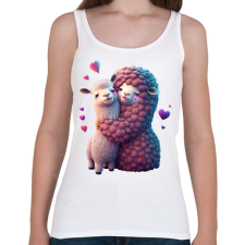 PRINTFASHION Cuki lámás 3D minta - szeretet / szerelem / barát / Valentin nap - Női atléta - Fehér női trikó