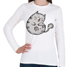 PRINTFASHION Cuki macska - Női hosszú ujjú póló - Fehér