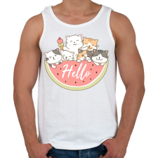 PRINTFASHION Cuki macskák dinnyével - Férfi atléta - Fehér atléta, trikó