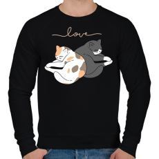 PRINTFASHION Cuki macskák - Férfi pulóver - Fekete