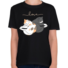 PRINTFASHION Cuki macskák - Gyerek póló - Fekete
