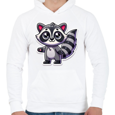 PRINTFASHION Cuki Mosómedve - Férfi kapucnis pulóver - Fehér