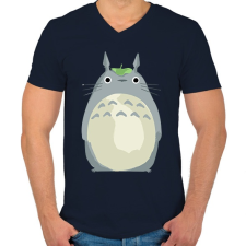 PRINTFASHION Cuki nyuszi - Férfi V-nyakú póló - Sötétkék férfi póló