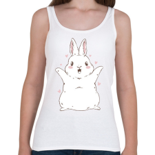 PRINTFASHION Cuki nyuszi - Női atléta - Fehér női trikó