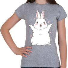 PRINTFASHION Cuki nyuszi - Női póló - Sport szürke női póló