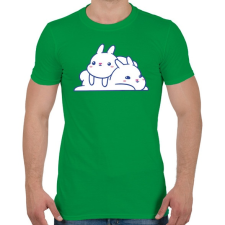 PRINTFASHION Cuki nyuszik - Férfi póló - Zöld férfi póló