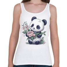 PRINTFASHION Cuki panda virágokkal - Női atléta - Fehér