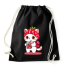 PRINTFASHION Cuki szamóca cica - Sportzsák, Tornazsák - Fekete