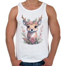 PRINTFASHION Cuki szarvas bébi virágokkal - Férfi atléta - Fehér atléta, trikó