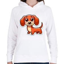 PRINTFASHION Cuki Tacsi - Női kapucnis pulóver - Fehér női pulóver, kardigán