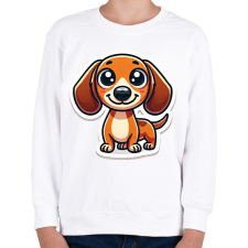 PRINTFASHION Cuki Tacskó - Gyerek pulóver - Fehér gyerek pulóver, kardigán