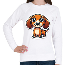 PRINTFASHION Cuki Tacskó - Női pulóver - Fehér női pulóver, kardigán