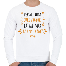 PRINTFASHION Cuki vagyok - Anyuka - Férfi pulóver - Fehér férfi pulóver, kardigán