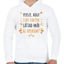 PRINTFASHION Cuki vagyok - Apuka - Férfi kapucnis pulóver - Fehér férfi pulóver, kardigán