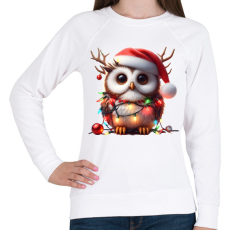 PRINTFASHION Cuki vicces karácsonyi party bagoly - Női pulóver - Fehér
