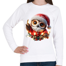 PRINTFASHION Cuki vicces karácsonyi party bagoly - Női pulóver - Fehér