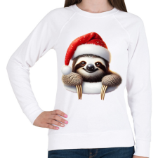 PRINTFASHION Cuki vicces karácsonyi party lajhár - Női pulóver - Fehér női pulóver, kardigán