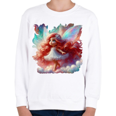 PRINTFASHION Cuki vöröshajú tündérlány - Gyerek pulóver - Fehér