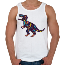 PRINTFASHION Cukor T-rex - Férfi atléta - Fehér