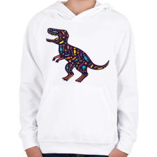 PRINTFASHION Cukor T-rex - Gyerek kapucnis pulóver - Fehér gyerek pulóver, kardigán