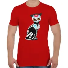 PRINTFASHION Cukorkoponya cica - Férfi póló - Piros férfi póló