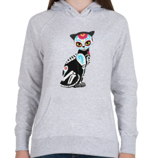 PRINTFASHION Cukorkoponya cica - Női kapucnis pulóver - Sport szürke