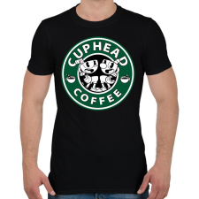 PRINTFASHION Cuphead Coffee - Férfi póló - Fekete férfi póló
