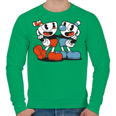 PRINTFASHION Cuphead - Férfi pulóver - Zöld