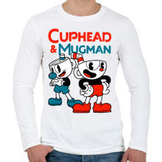 PRINTFASHION Cuphead & Mugman - Férfi hosszú ujjú póló - Fehér