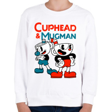 PRINTFASHION Cuphead & Mugman - Gyerek pulóver - Fehér gyerek pulóver, kardigán