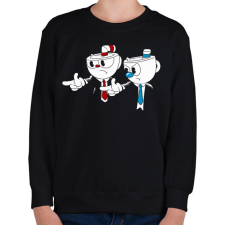 PRINTFASHION Cuphead - Pulp Fiction - Gyerek pulóver - Fekete gyerek pulóver, kardigán