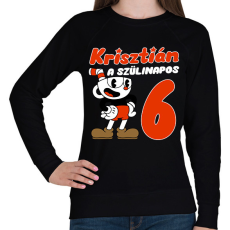 PRINTFASHION Cuphead Szülinap - Egyedi névvel - Női pulóver - Fekete
