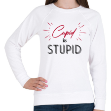 PRINTFASHION Cupid is stupid - Női pulóver - Fehér női pulóver, kardigán